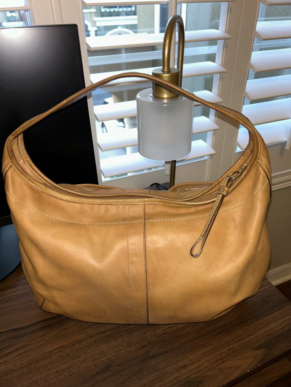 Coach Leather Shoulder Hobo Bag in Tan - Picture 3 of 14